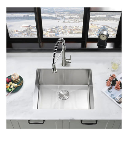 24 Inch Laundry Sink with Faucet Combo 24"X19"X13" Inch Stainless Steel Utility Sink 16 Gauge Laundry Room Sink Single Bowl Deep kitchen Sink Outdoor with Faucet Combo