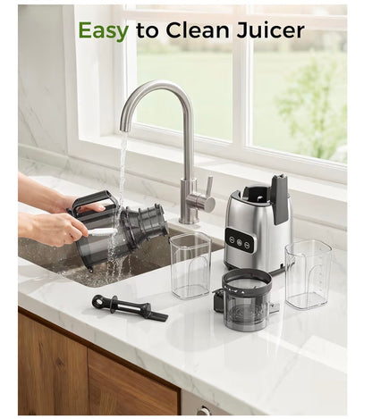 Cold Press Juicer, Advanced Touch Control Juicer Machine with 5.4-Inch-Wide Feed Chute, Quiet Motor High Juice Yield Slow Masticating Juicer for Whole Fruits & Vegetables (New in Box)