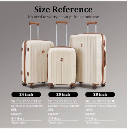 Joyway Luggage Sets 10 Piece PP Hardshell Carry on Suitcase, Travel Lightweight Carry-on with Double Spinner Wheels and TSA Lock (Beige Brown) (New in Box)