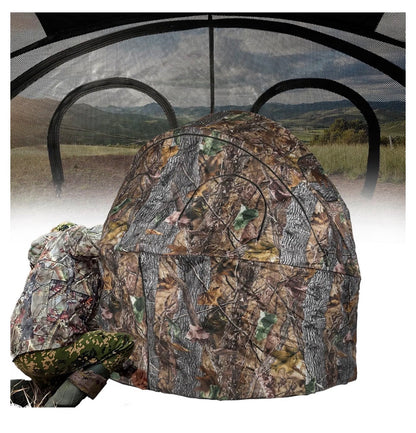 Hunting Chair Blind, 1/2 Man See Through Ground Blind, Camo Tent Built-In Chair, Portable Blind, One Way See Through, 1/2 Person, Camouflage with Carrying Bag, Hunting Blind, Hunting Gear (New in Box)