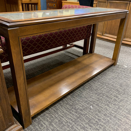 Sofa Table with Glass and Caning Top