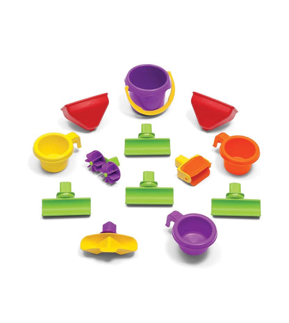Step 2 Waterfall Discovery Wall, Kids Double Sided Water and Sand Activity Sensory Table, Summer Outdoor Toys, 13 Pieces Toy Accessories, For Toddlers 1.5 + Years Old (In Box)