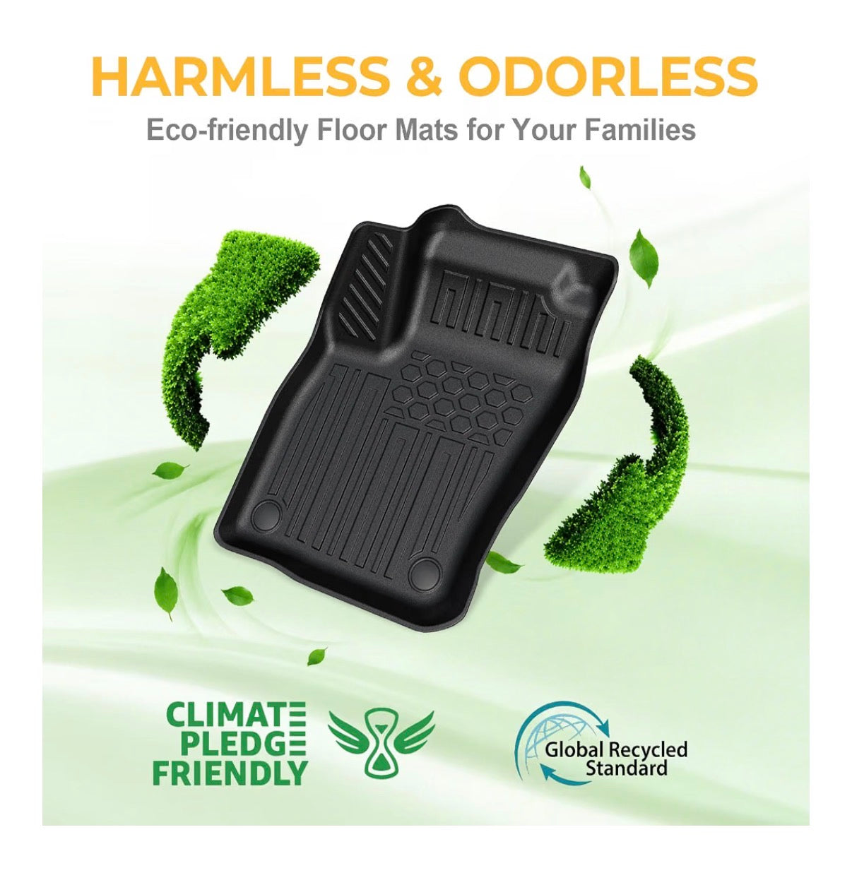 Floor Mats for 2023-2026 Tesla Cybertruck Accessories Full Coverage Set with Cargo Liner, Odorless & Durable, All Weather Protection, 3D Laser Fit, Easy to Spray Clean (Black) (New in Box)