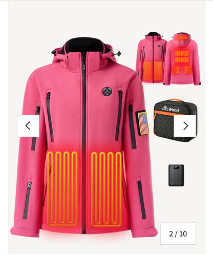 Women's Heated Jacket (Large, color:Pink)