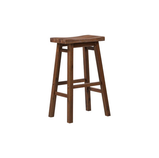 29 Inch Sonoma Saddle Barstool Chestnut-Boraam Solid Rubberwood, Wire Brush Finish with Footrests (New in Box)