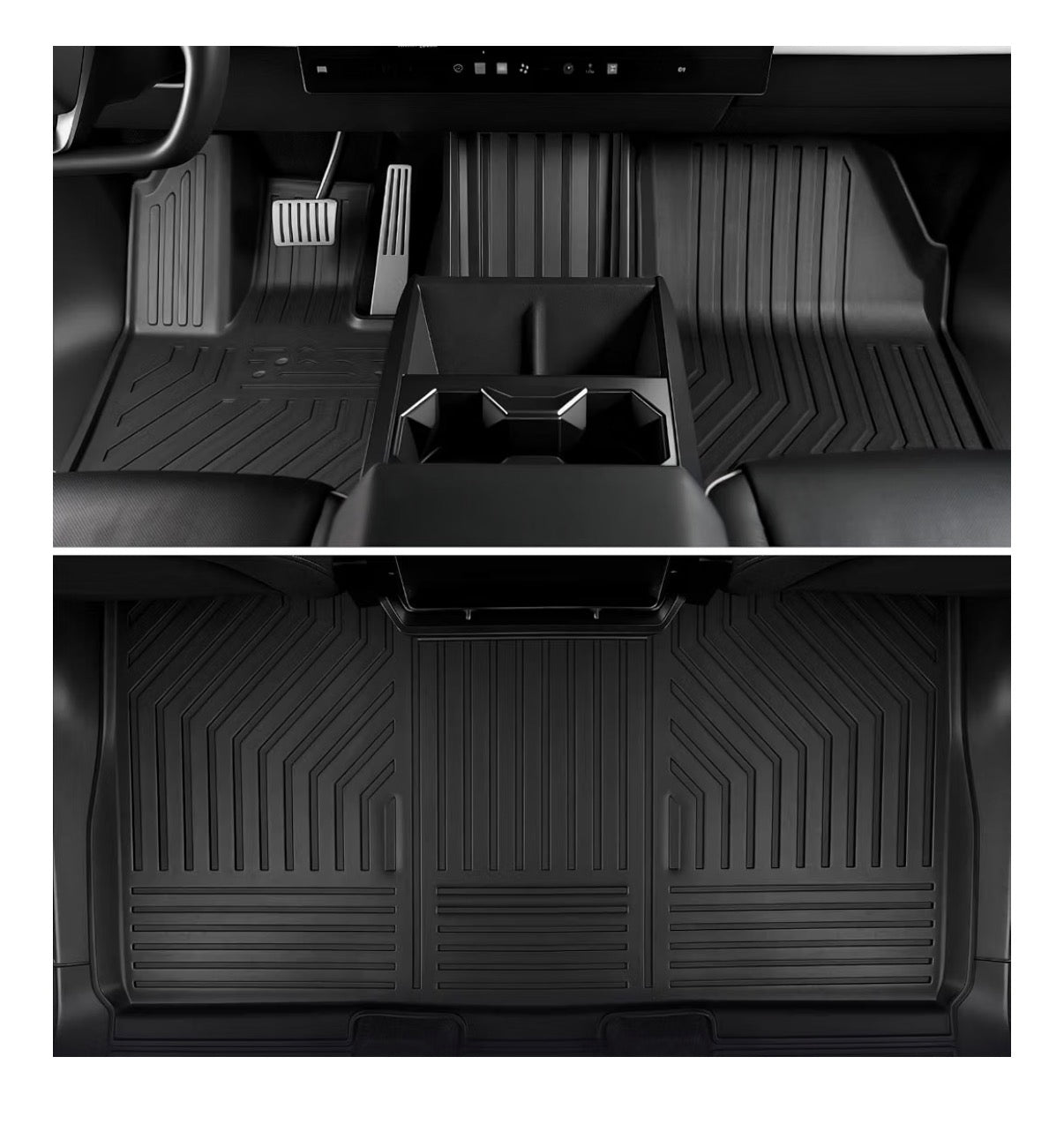Floor Mats for 2023-2026 Tesla Cybertruck Accessories Full Coverage Set with Cargo Liner, Odorless & Durable, All Weather Protection, 3D Laser Fit, Easy to Spray Clean (Black) (New in Box)
