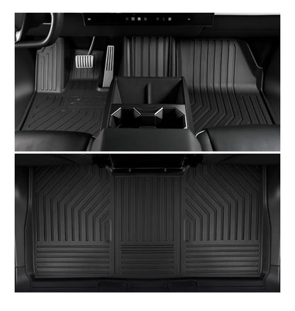 Floor Mats for 2023-2026 Tesla Cybertruck Accessories Full Coverage Set with Cargo Liner, Odorless & Durable, All Weather Protection, 3D Laser Fit, Easy to Spray Clean (Black) (New in Box)
