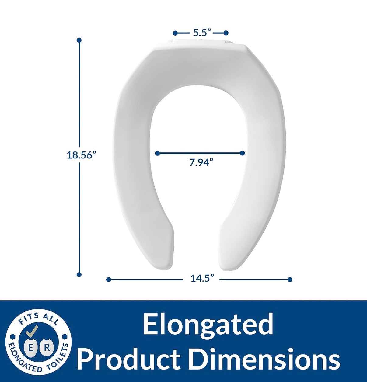 Bemis 1955CT Commercial Open Front Plastic Toilet Seat