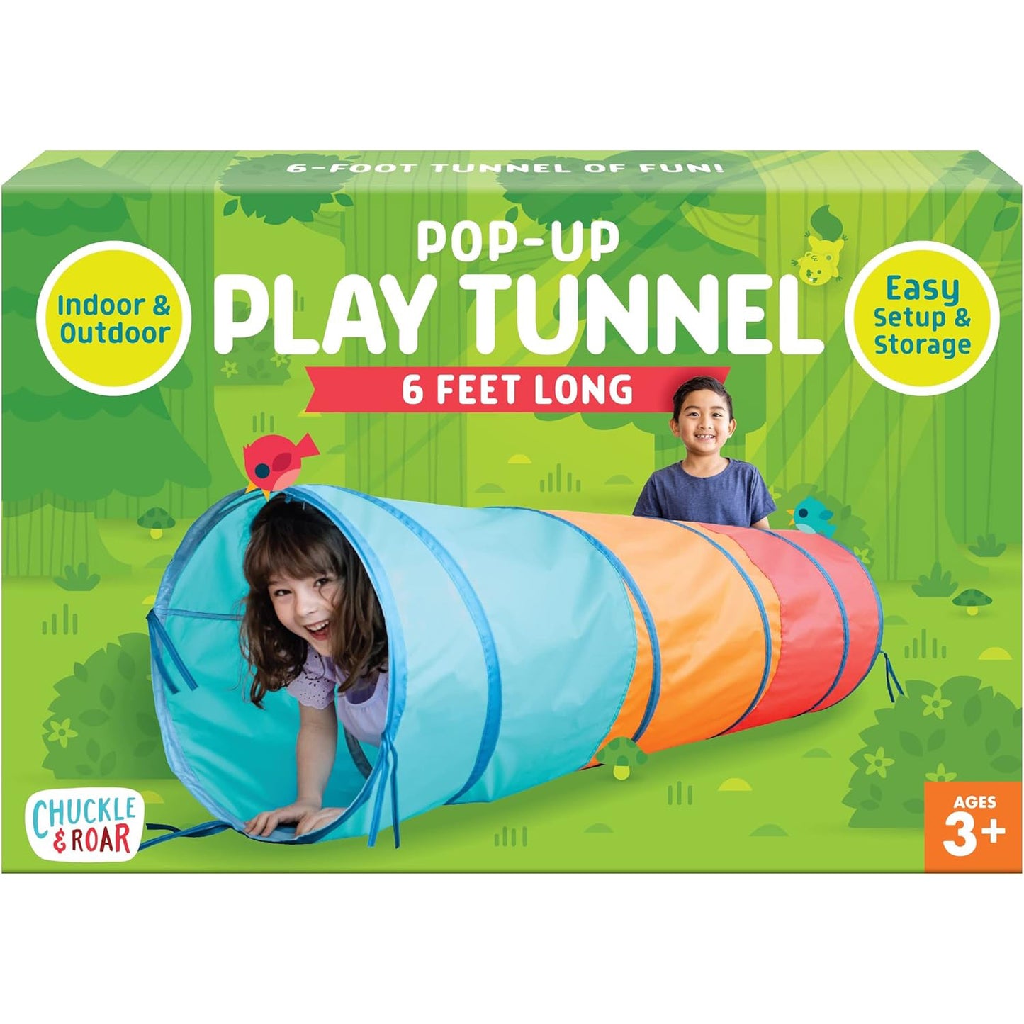 Chuckle & Roar - Pop Up Play Tunnel - Active Play for Toddlers - Preschool pop up Tent Companion