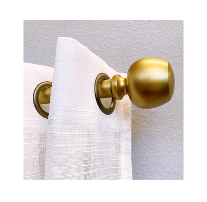 Morena 12-20 Inch Adjustable Side Curtain Rod Set Pair, 1 Inch Diameter (Brass)
