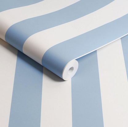 Cath Kidston Canopy Stripe Blue Wallpaper