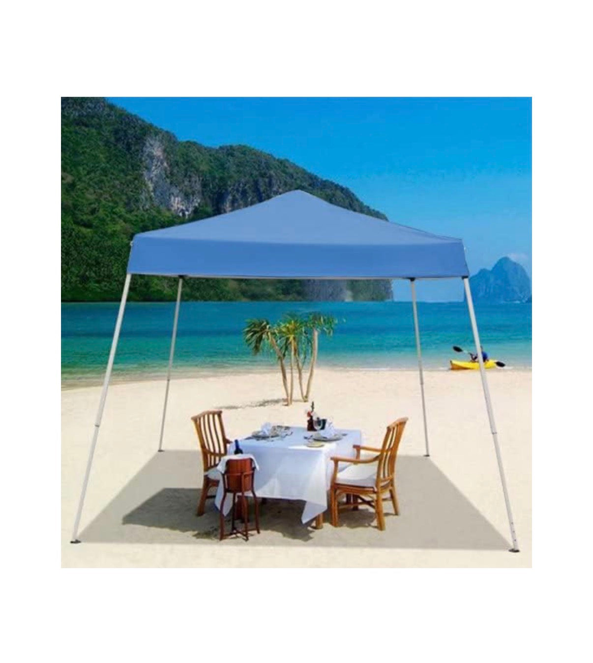 10 Ft. X 10 Ft. Instant Pop Up Tent with Ropes and Stakes (Blue) (New in Box)