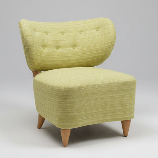 Vintage-style Upholstered Slipper Chair