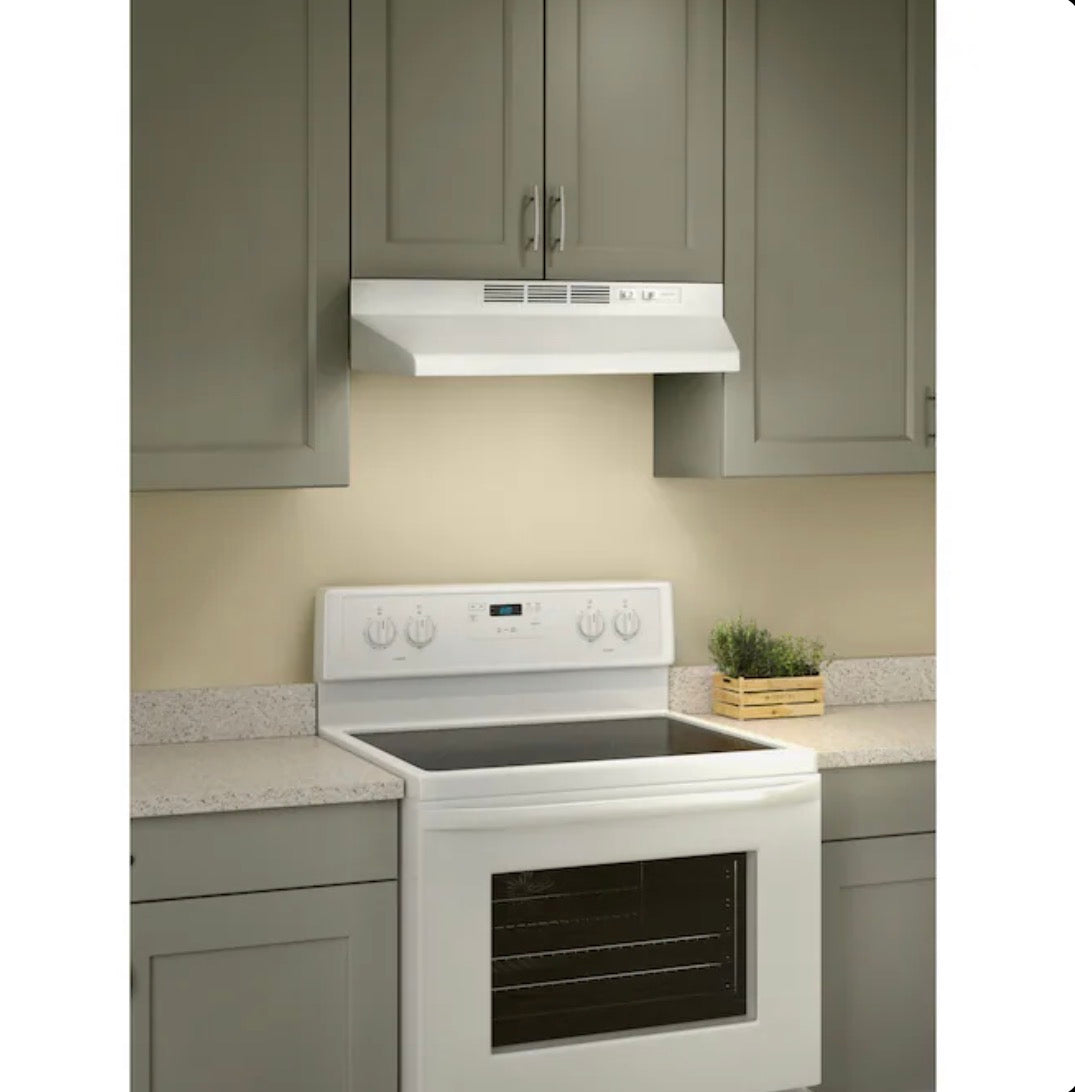 30 Inch Ductless Recirculating Under Cabinet Range Hood (White) (New in Box)