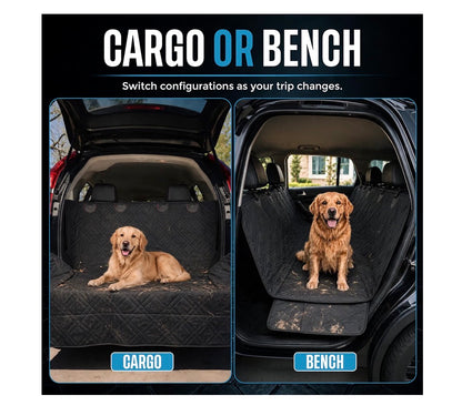 Bulldogology Dog Back Seat Cover 100 Percent Waterproof Heavy Duty Bench Cover with Dog Hammock and Backseat Protector Premium Pet Car Seat Cover for Cars, Trucks, SUVs (X-Large, Black) (New in Box)