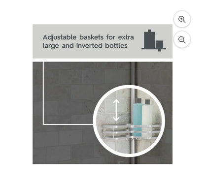 Better Homes & Gardens Adjustable Rust-Resistant Satin Nickel Tension Pole Shower Caddy 3 Tier, 5-9ft.