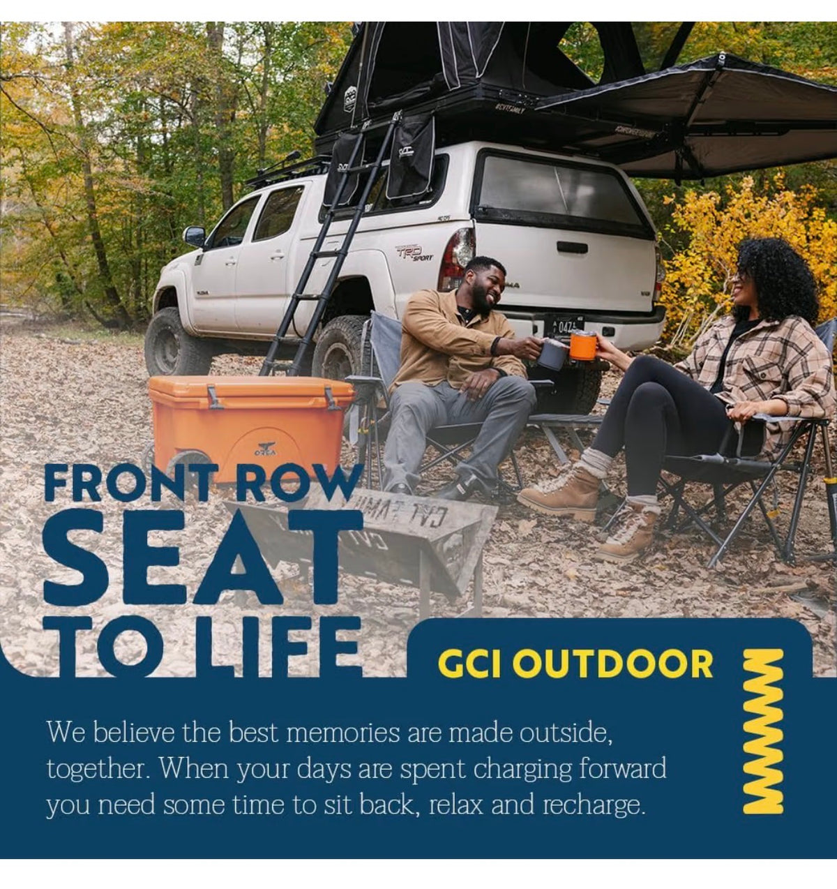 GCI Outdoor Kickback Rocker Camping Chair Portable Folding Rocking Chair with Durable Armrests, Drink Holder & relaxed Lowered Seat for Comfort (Red) (New in Box)