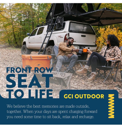 GCI Outdoor Kickback Rocker Camping Chair Portable Folding Rocking Chair with Durable Armrests, Drink Holder & relaxed Lowered Seat for Comfort (Red) (New in Box)