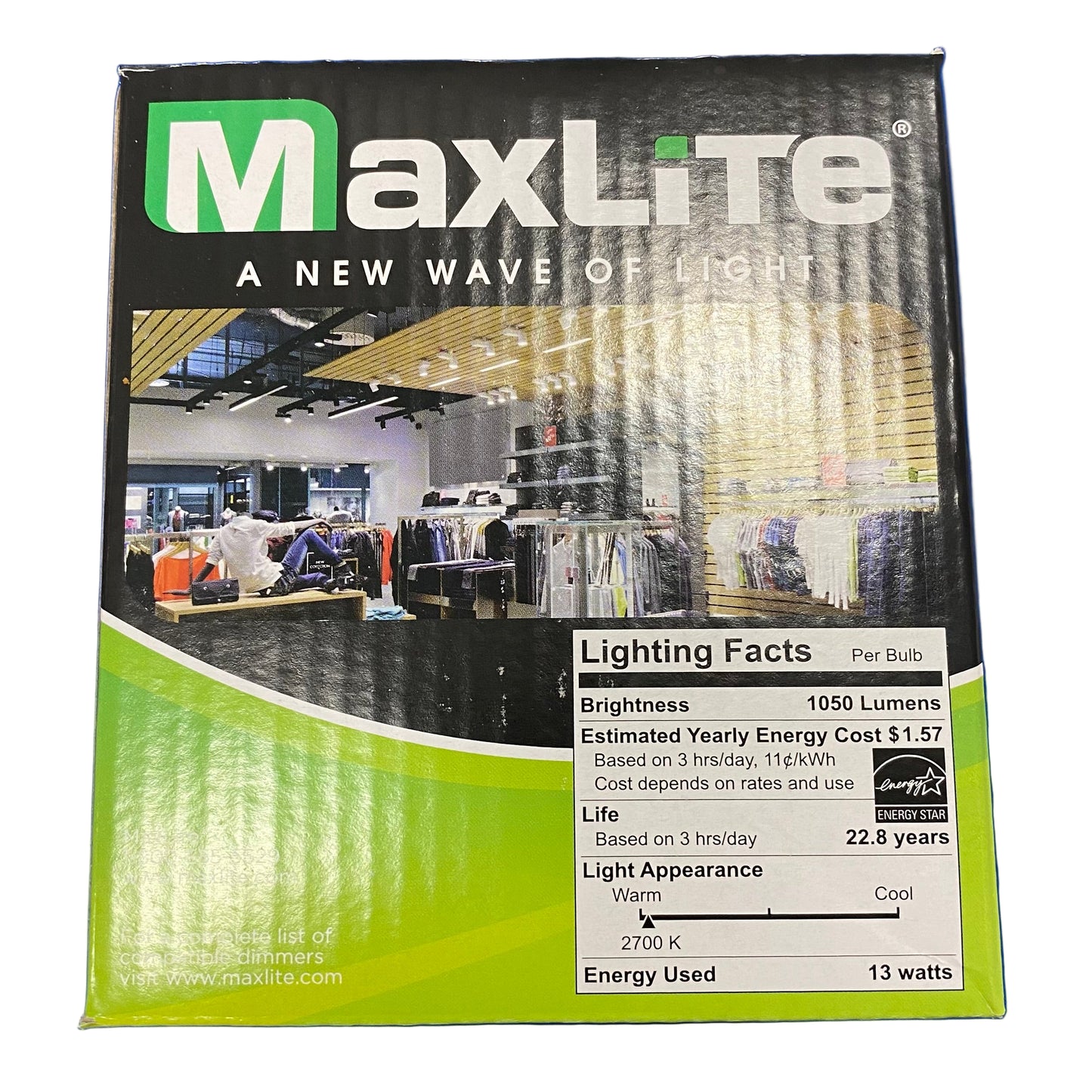 MaxLite LED PAR Lamp, 13W PAR38 Wet DIM 2700K