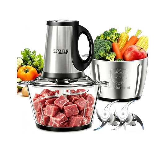 SPZTJK  3-Speed Electric Food Processor - Meat grinder, vegetable chopper and baby food maker