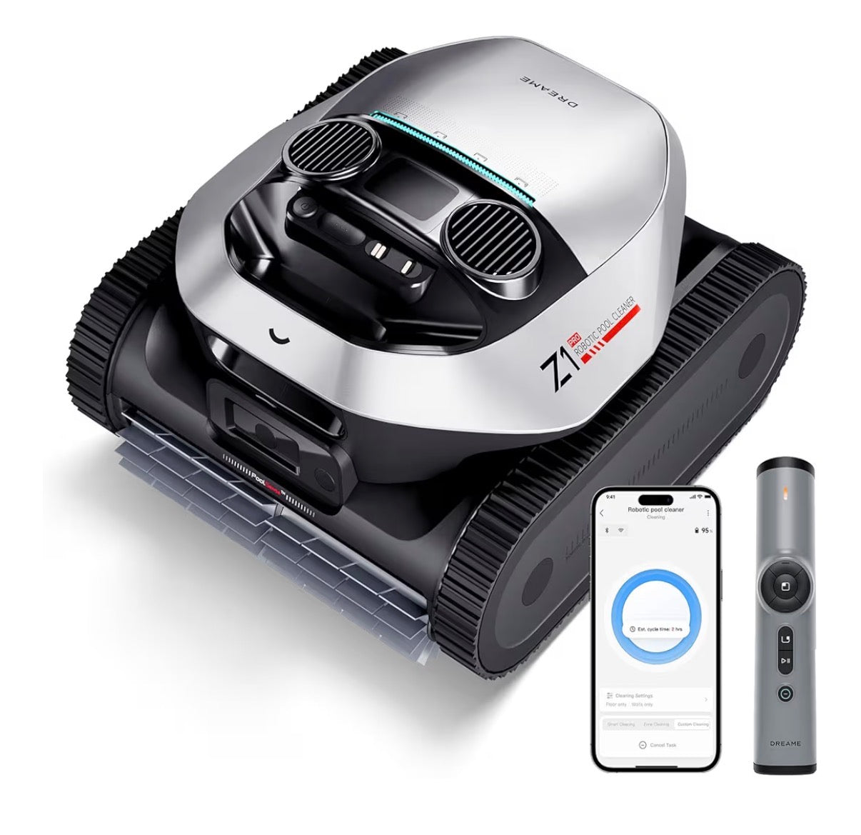 DREAME Z1 Pro Cordless Robotic Pool Cleaner, LiFi & APP Control, 8000 GPH Suction, Wall & Waterline Cleaning, up to 180+ Minutes, Auto-Retrieval, Automatic Pool Vacuum for Above & In-Ground Pools