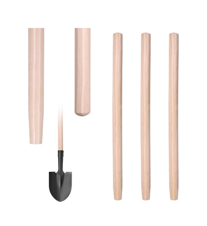 3 piece Wooden Shovel Handle Replacement, 41 Inch Replacement Handles for Long D Handle Shovels (New in Box)