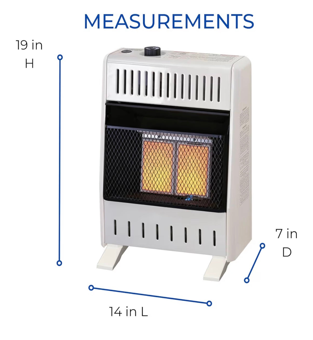 ProCom Heating Liquid Propane Ventless Infrared Plaque Heater with Base Feet