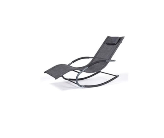 Garvee Adjustable Patio Chaise Lounge Chair with Removable Pillow, Folding outdoor Pool Lounger with Armrests , Weather-Resistant Mesh Fabric for Patio, Lawn & Poolside (Gray) (New in Box)