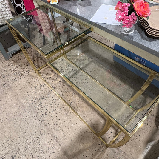Glass Top 2-Tier Table