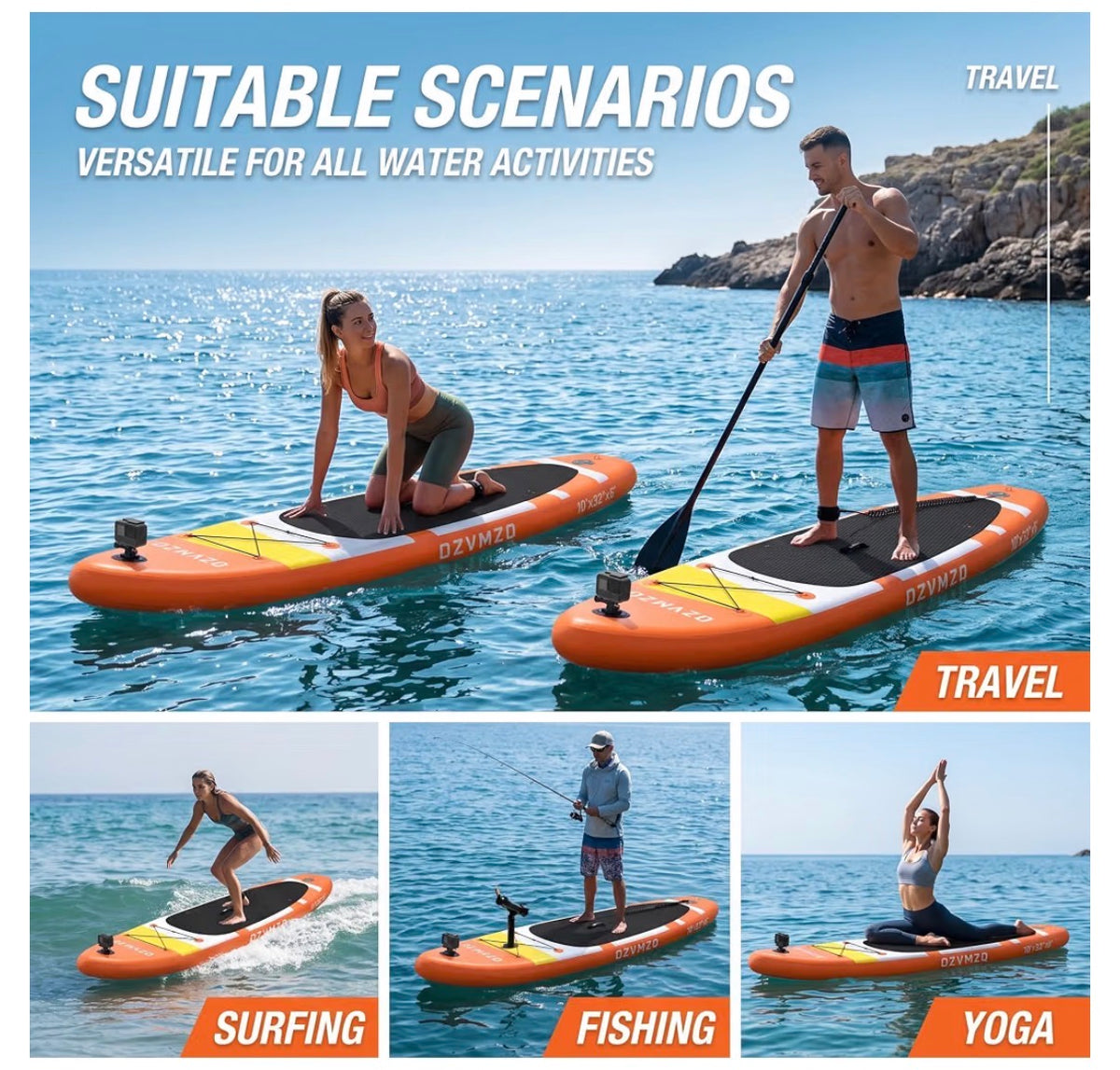 Standup Paddle Board Inflatable (Orange) (New in Box)