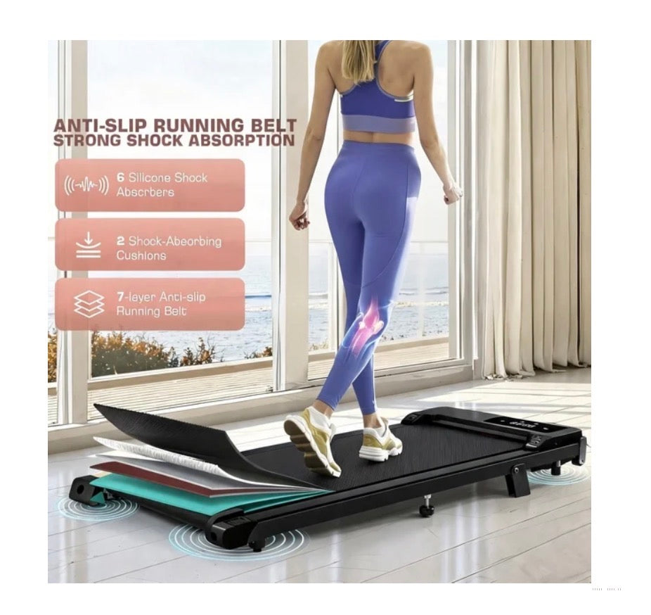 Walking Pad Treadmill for Home, 3.0HP Under Desk Treadmill with 6 Percent Incline, Mini Portable Walking, Running Machine Slim Compact Motorized Electric Treadmill with 300lbs Capacity (Black) (New in Box)