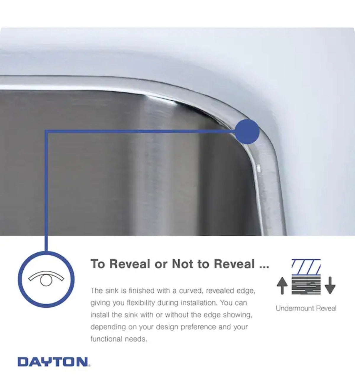 Dayton Undermount 23.5 Inch X 18.25 Inch Stainless Steel Single Bowl 18-Gauge Kitchen Sink (New in Box)