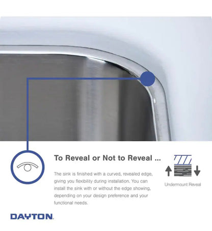 Dayton Undermount 23.5 Inch X 18.25 Inch Stainless Steel Single Bowl 18-Gauge Kitchen Sink (New in Box)