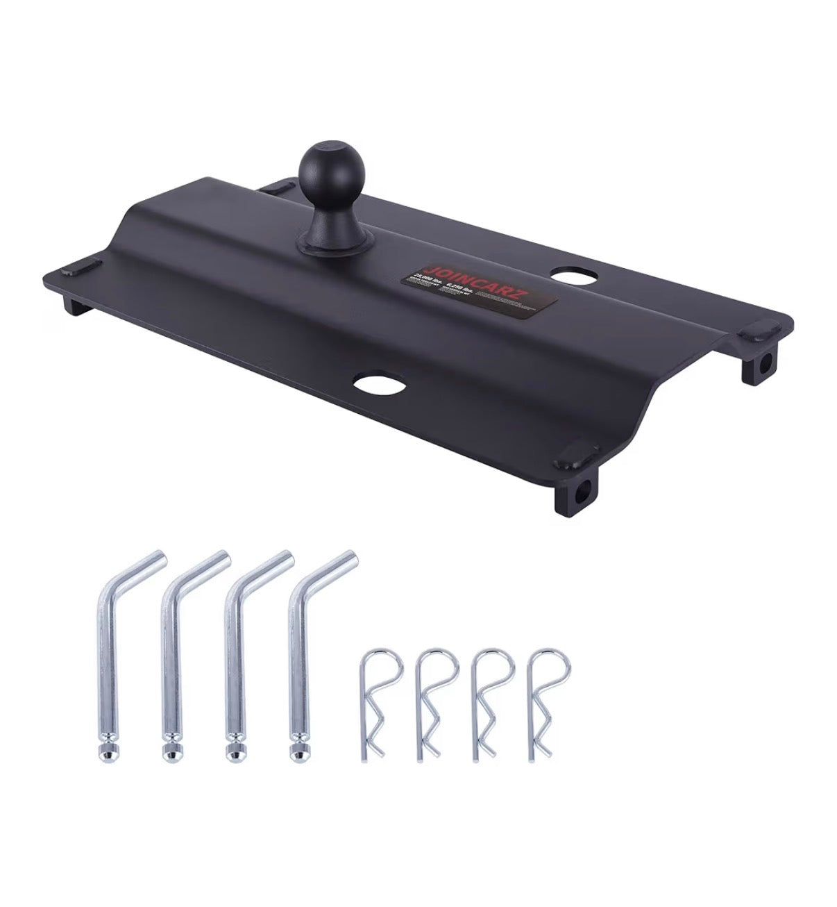 25000lbs Gooseneck Ball Plate Fit for 5th Wheel Rails, Gooseneck Adapter Hitch for Pickup Truck Bed Trailer Towing, 2-5/16 Inch Ball, Fits Industry Standard Rails, Carbide Black Powder Coat (New in Box)