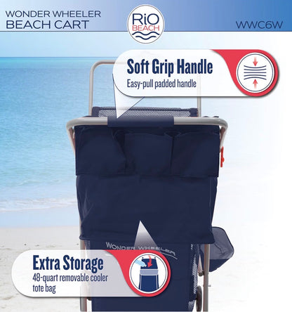 Rio Beach Wonder Wheeler Deluxe Beach, Lawn and Utility Foldable Cart