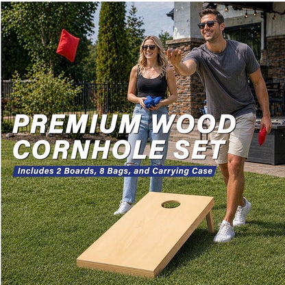 GoSports Solid Wood Premium Cornhole Set 4 ft. X 2 ft.