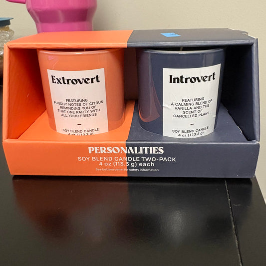 Room Essentials 2Pk Introvert & Extrovert Jar Candle Gift Set