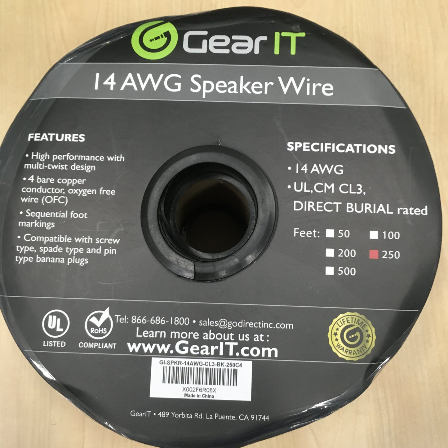 Gear IT 14 AWG Speaker Wire 250'