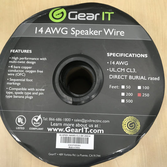 Gear IT 14 AWG Speaker Wire 250'