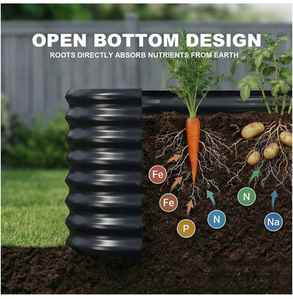 2 Pack 4 X 2 X 2 Ft. Galavanized Raised Garden Bed Outdoor, Oval Sturdy and Durable Planter Boxes for Vegetables, Fruits, Flowers and Plants, Easy Assembly (Gray) (New in Box)