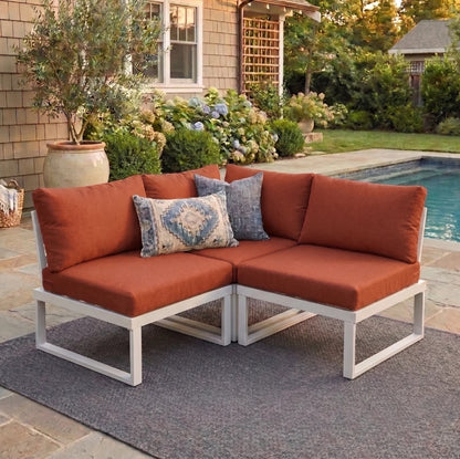 Anusri 3-Person Modular Aluminum Patio Sectional