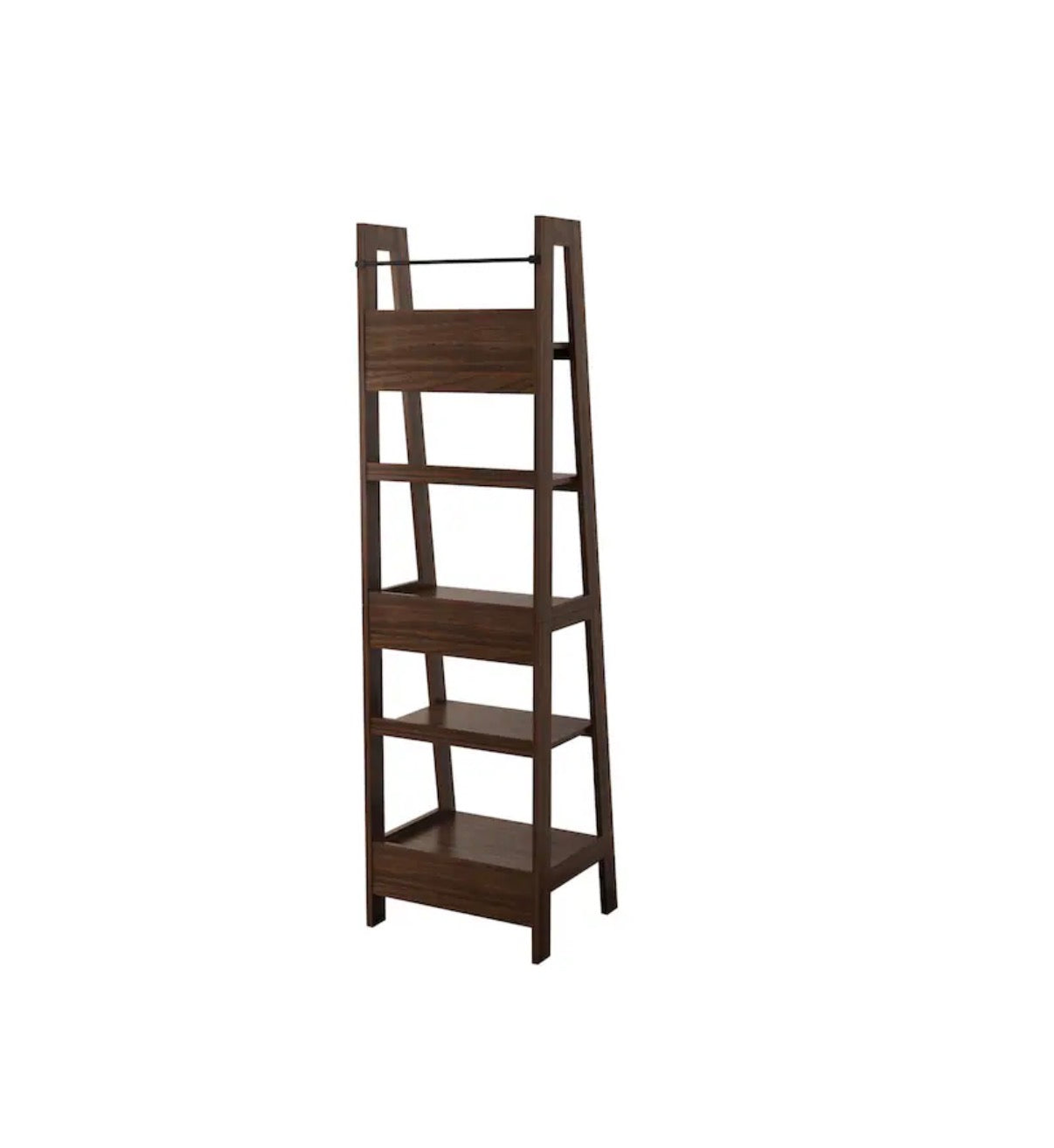 Composite Ladder Bookcase 20.5 Inch Width X 72 Inch Height X 18 Inch Depth (Dark Walnut) (New in Box)