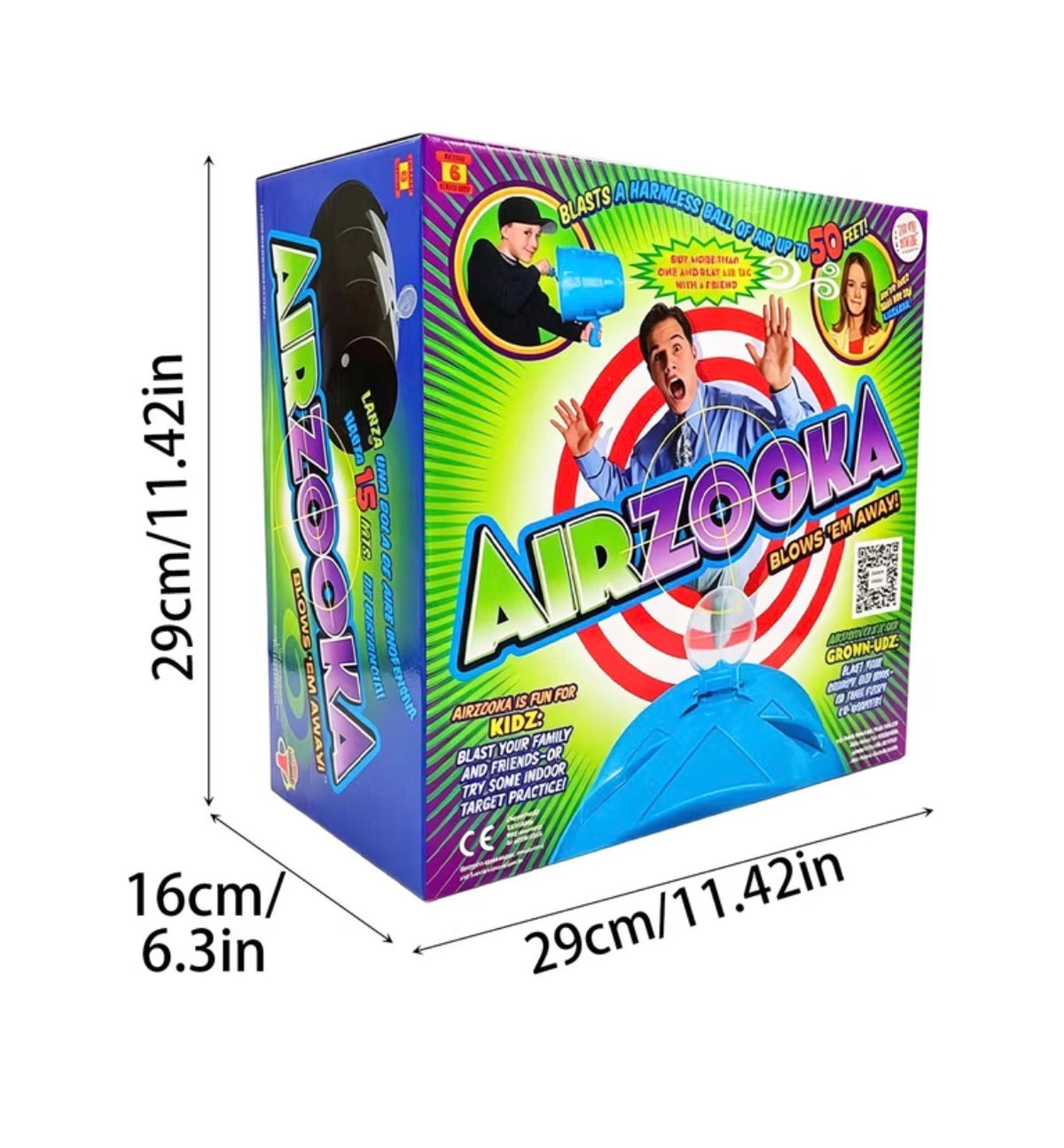 Air Cannon Toy for Kids & adults, Safe Wind Blaster for Indoor Fun and Family Games, No Batteries Needed (Green) (New in Box)