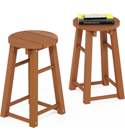 Furinno TIOMAN Outdoor Barstool, Set of 2, 18 Inch Bar Stool in Teak Oil, for Patio, Garden, Porch (Natural) (New in Box)