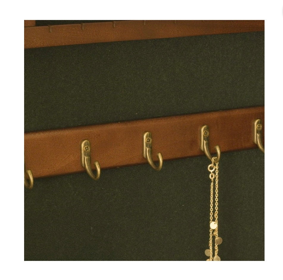 Southern Enterprises Wall Mounted Jewlery Cabinet & Mirror 14.63 Inch Width X 48.13 Inch Height (Oak) (New in Box)