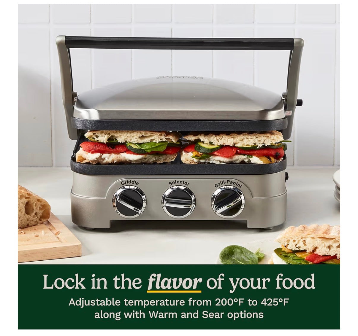 Cuisinart Griddler Indoor Grill, Panini Press, Sandwich Maker & More, 5-in-1 Grilling (New in Box)