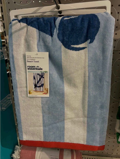 Oversized Nautical Striped Beach Towel - Blue - Room Essentials