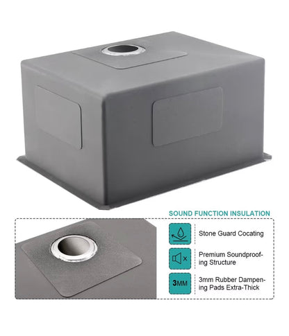 24 Inch Laundry Sink with Faucet Combo 24"X19"X13" Inch Stainless Steel Utility Sink 16 Gauge Laundry Room Sink Single Bowl Deep kitchen Sink Outdoor with Faucet Combo