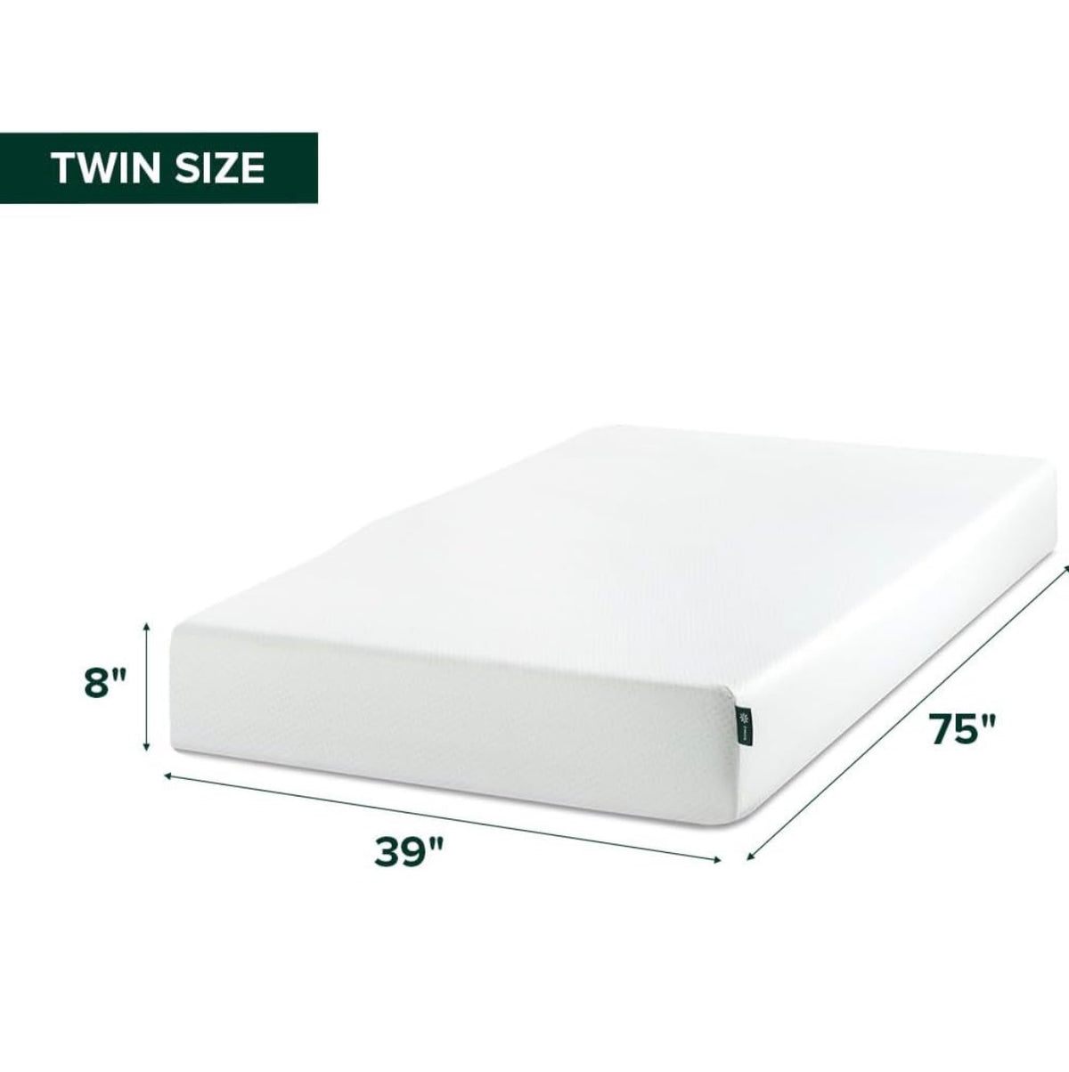 Zinus Memory Foam 8 Inch Green Tea Mattress, Twin Pressure-Relieving Comfort & Full Body Support, Naturally Fresh, CertiPUR-US & OEKo-Tex Certified Safe Materials (New in Box)