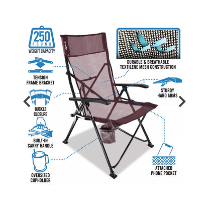 Kijaro Cross Air Chair (Denali Gray) (New in Box)